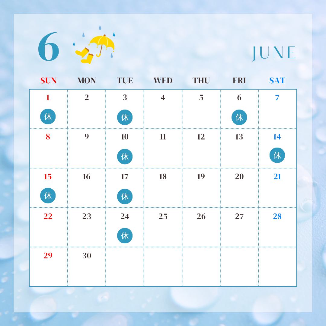 【６月のカレンダーと推し】メンズ脱毛名張、メンズエステ名張