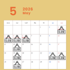 【５月のカレンダー🎏】伊賀市、名張市、メンズ脱毛、メンズエステ